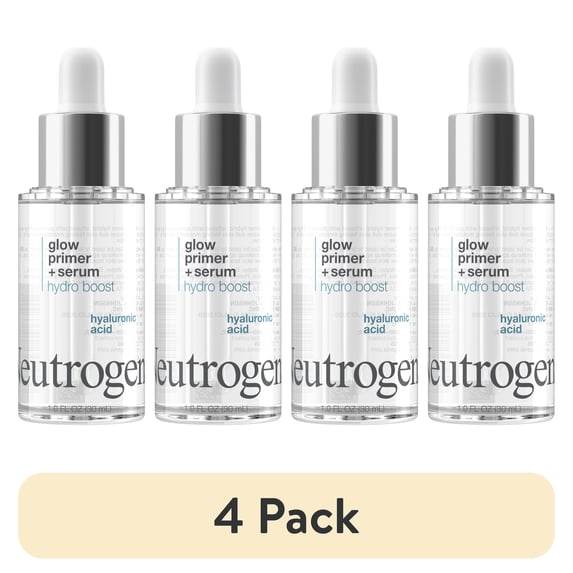 (4 pack) Neutrogena Hydro Boost Glow Booster Primer & Serum, 1.0 fl. oz