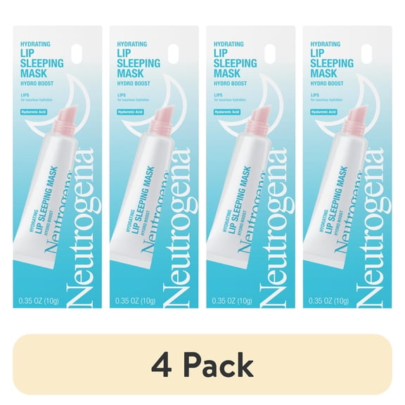(4 pack) Neutrogena Hydro Boost Hydrating Clear Lip Sleeping Mask Tube, 0.35 oz