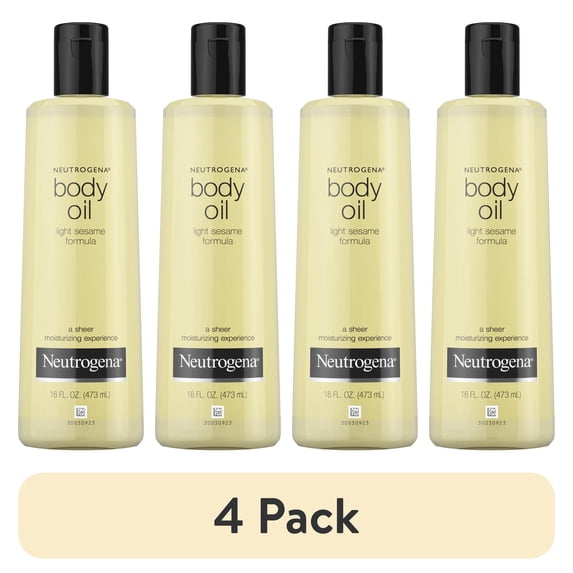 (4 pack) Neutrogena Body Oil Light Sesame Formula, 16 fl oz