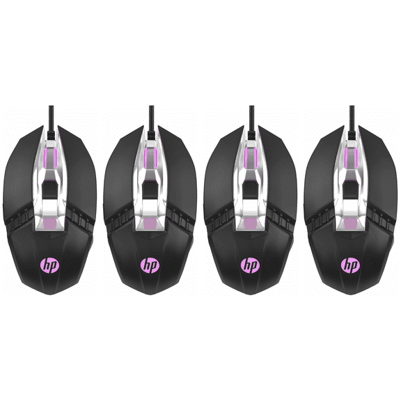 (4 pack) New HP Mouse (M270) RGB Backlit Programmable Buttons PC Gaming Mouse Ergonomically Designed 7 Backlight Colors