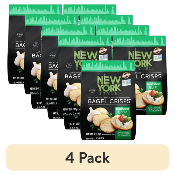 (4 pack) New York Style Garlic Bagel Crisps, 7.2 oz (Pack of 3)