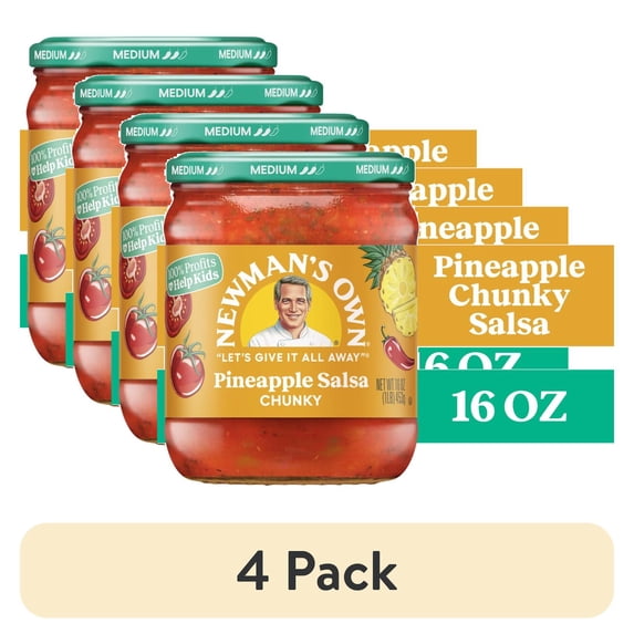 (4 pack) Newman's Own Chunky Medium Pineapple Salsa 16 oz