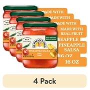 (4 pack) Newman's Own Chunky Medium Pineapple Salsa, 16 oz