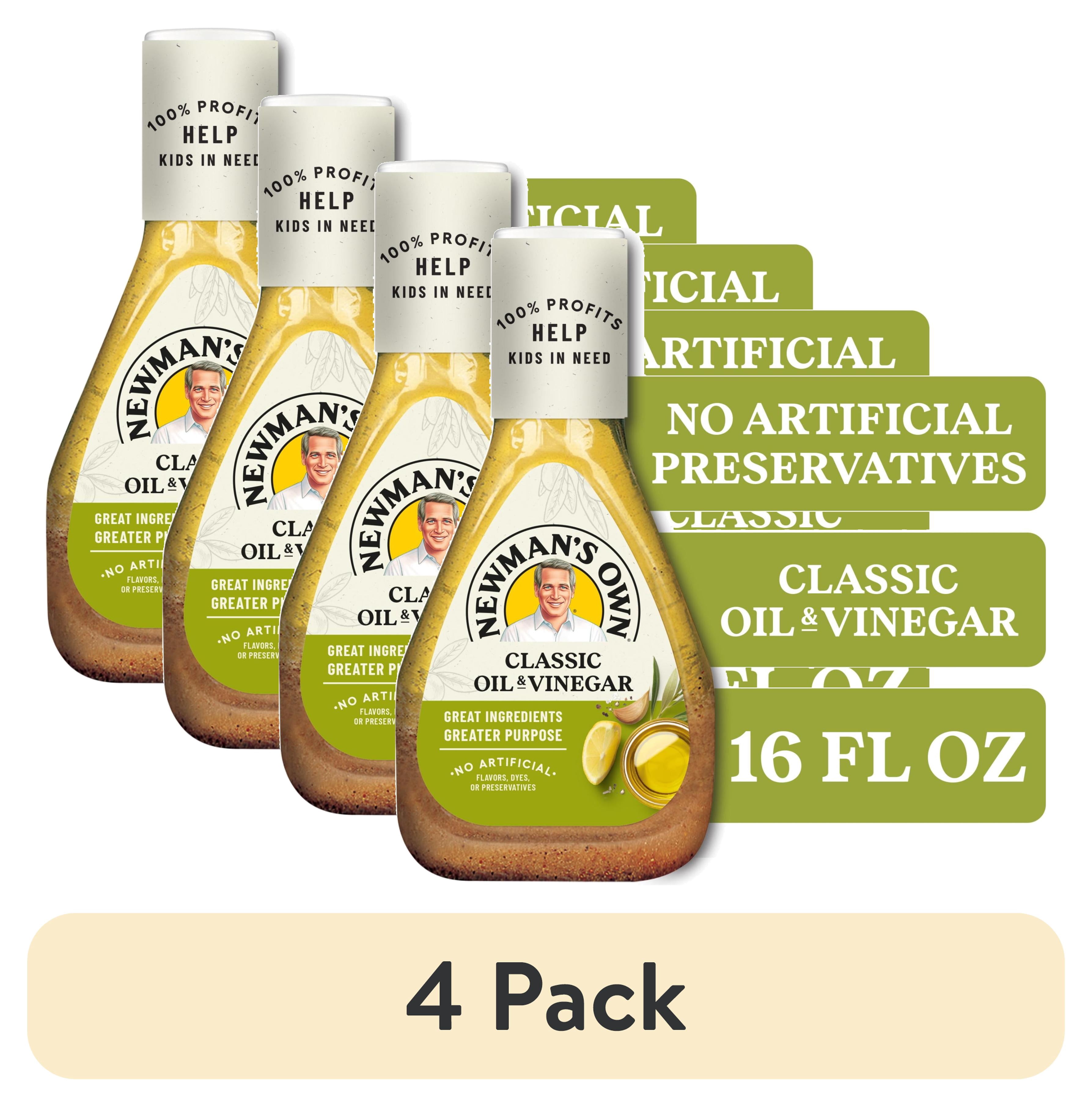 (4 pack) Newman's Own Classic Oil & Vinegar Dressing and Marinade, 16 fl oz