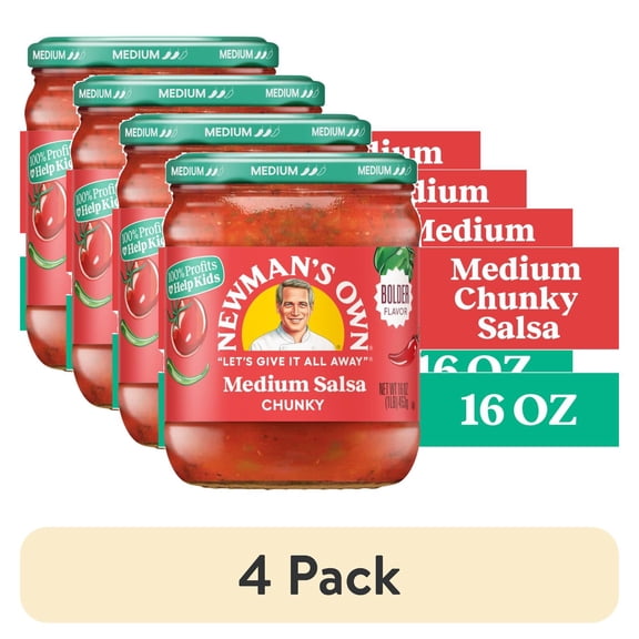 (4 pack) Newman's Own Medium Salsa 16 oz