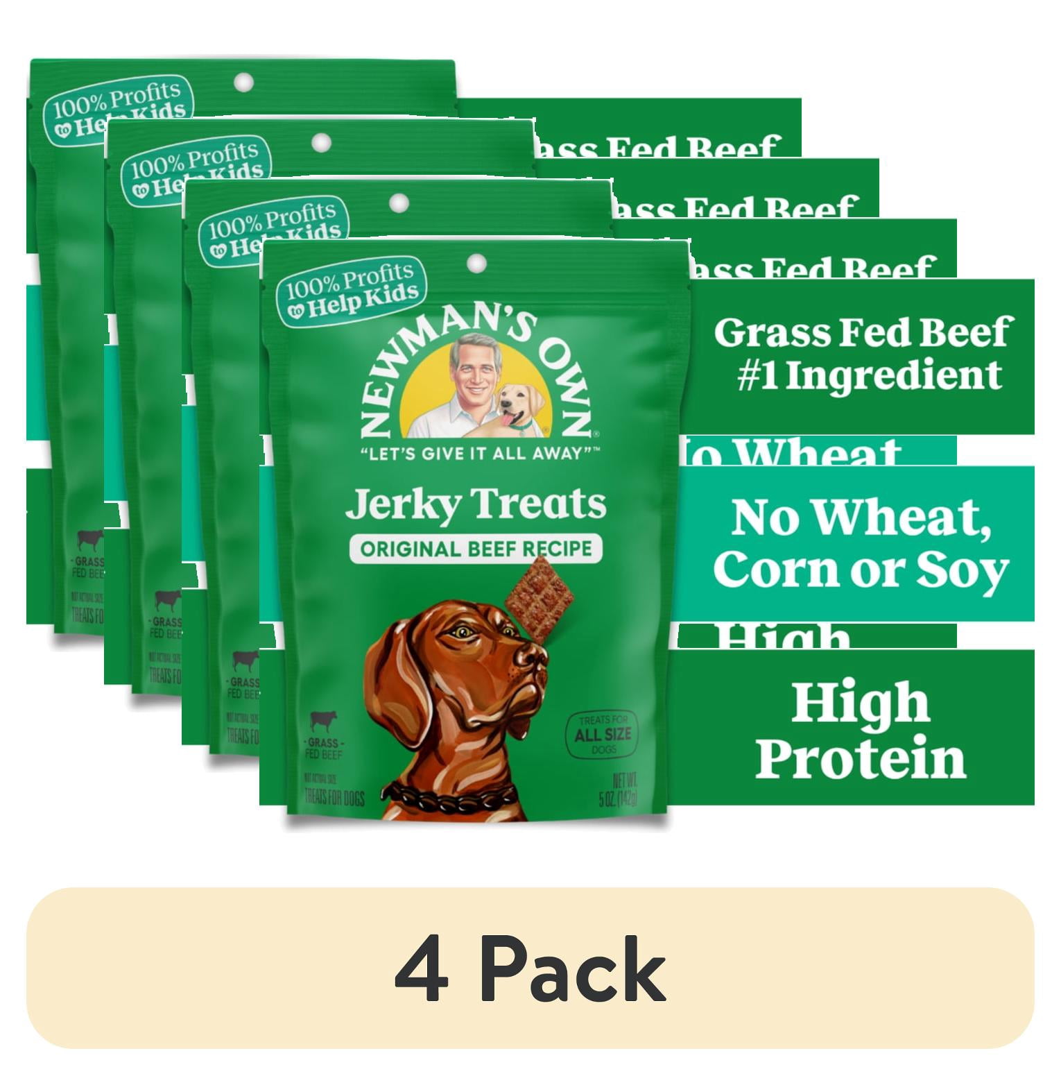 (4 pack) Newman's Own Original Recipe Beef Jerky Treats for Dogs