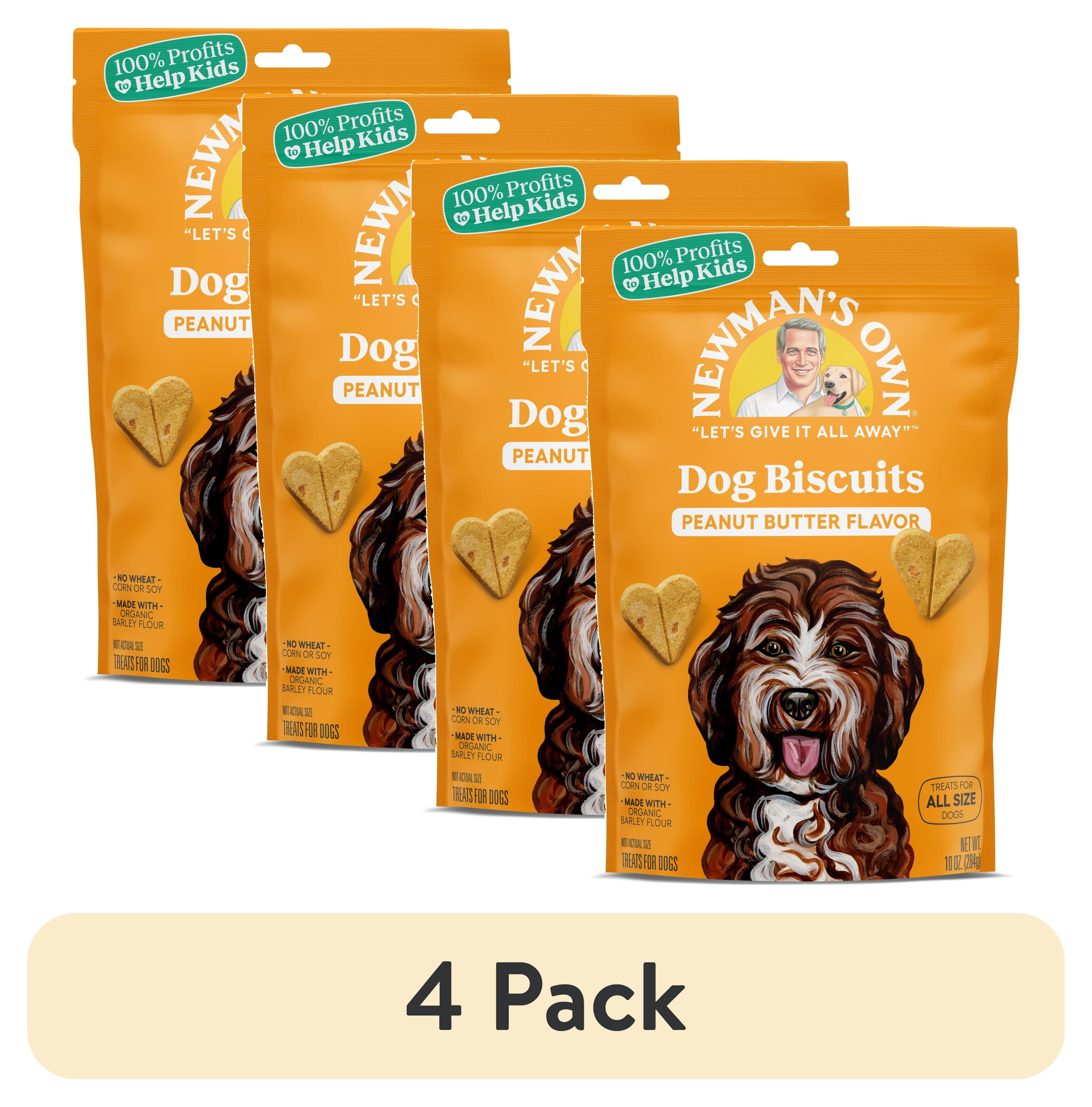 (4 pack) Newman's Own Peanut Butter Flavor Dog Biscuits 10 oz