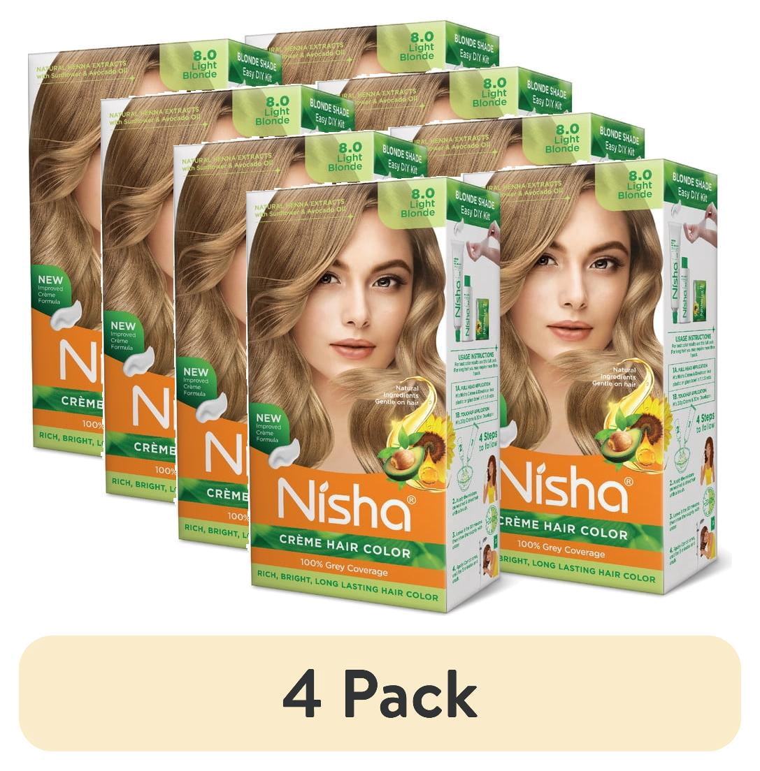 (4 pack) Nisha Creme Hair Color | Permanent Long Lasting Blonde Hair ...