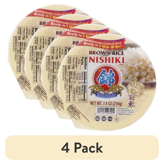 (4 pack) Nishiki Premium Non-Allergenic Brown Rice 7.4 oz