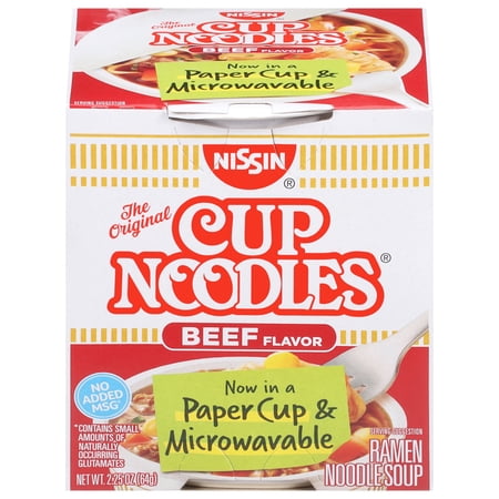 (4 pack) Nissin Foods The Original Cup Noodles Ramen Noodle Soup, Beef Flavor, 2.25 oz Cup, Shelf-Stable
