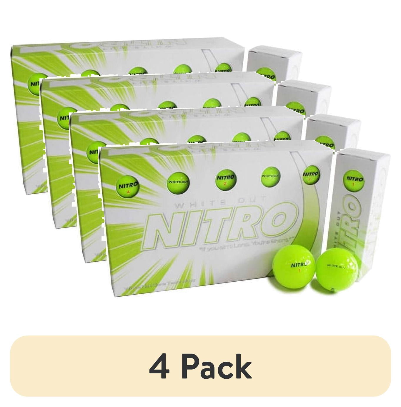 (4 pack) Nitro Golf Golf Balls, Yellow, 15 Pack