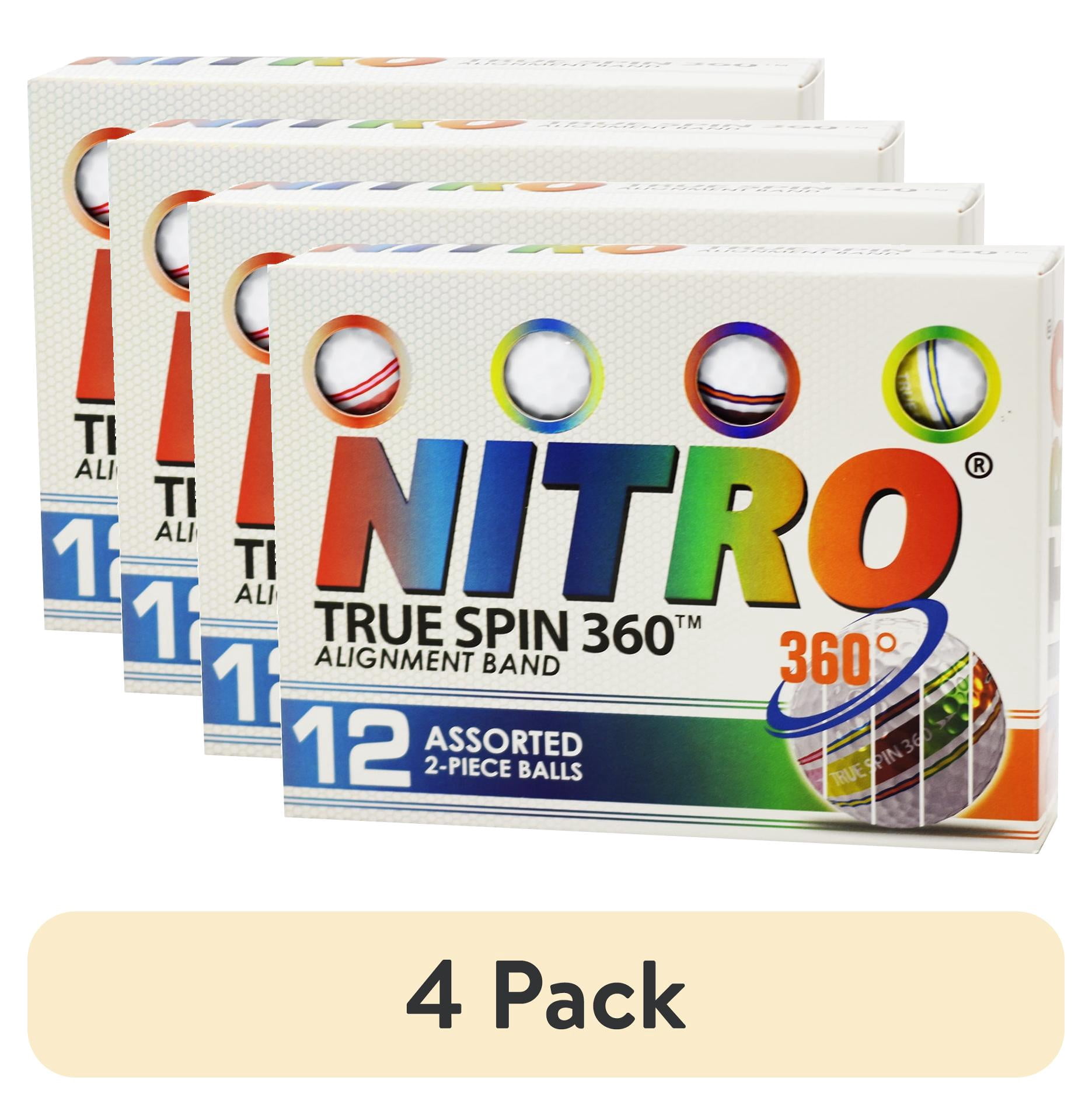 (4 pack) Nitro Truespin 360 Golf Balls 12pk