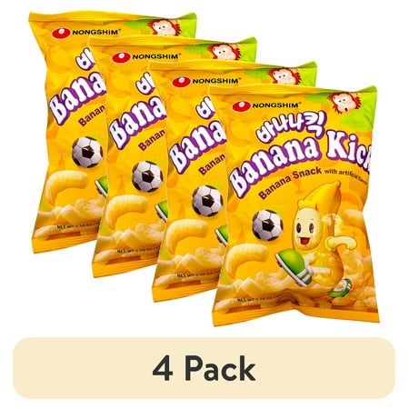 (4 pack) Nongshim Nongshim Banana Kick Corn Puff Snack, 1.58 oz