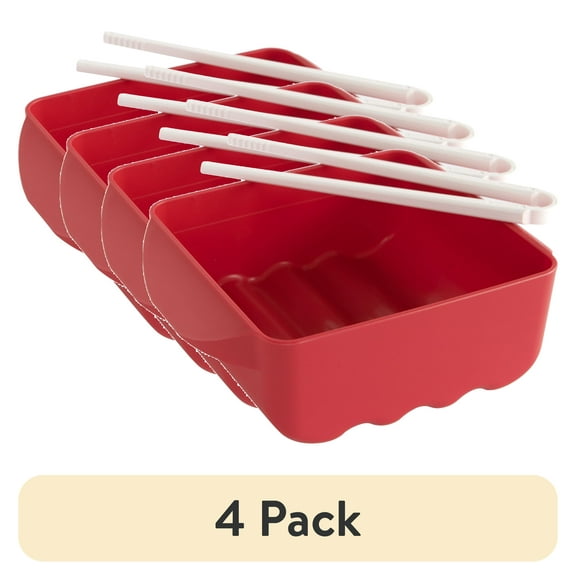 (4 pack) Nordic Ware Microwave Plastic Ramen Rush Cooker with Chopsticks, Red, 7.25" x 5.5" x 2.75"