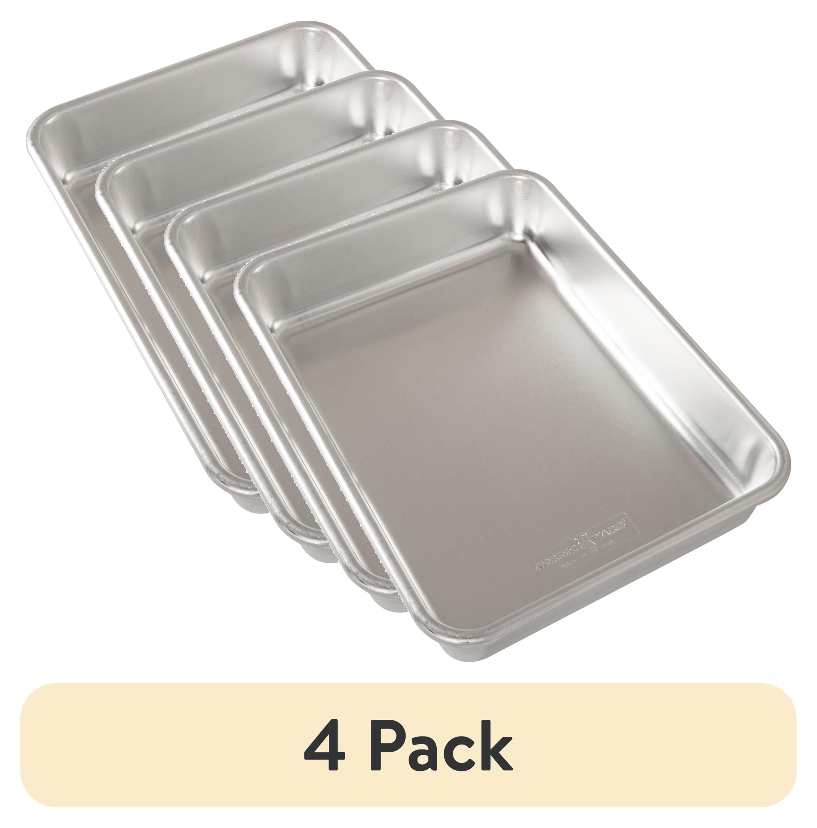 Nordic Ware 4 Pack 9x13 Aluminum Rectangular Cake Pan for Baking