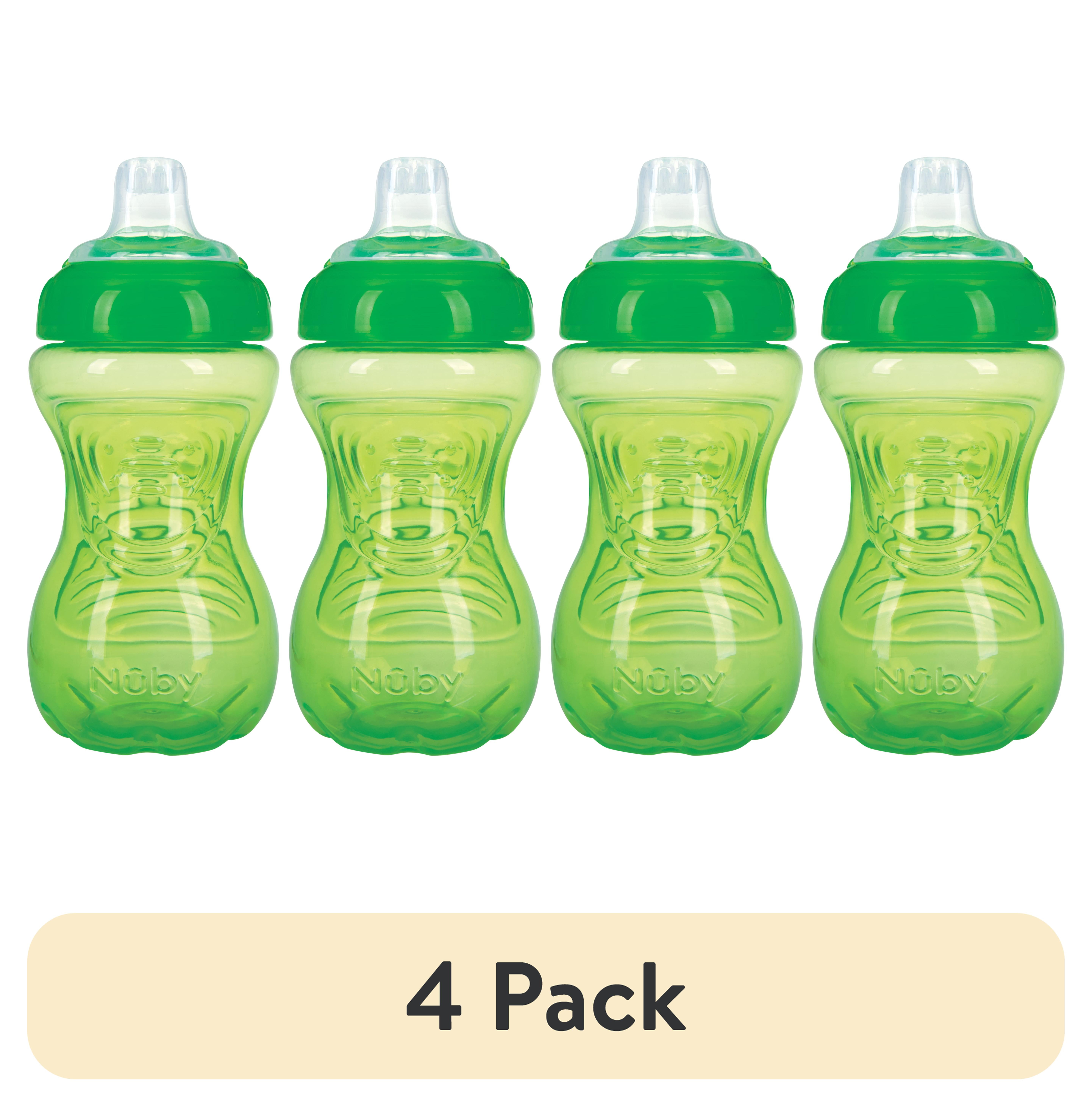 pack) Nuby No-Spill Easy-Grip Green Soft Spout Sippy Cup, 10 fl