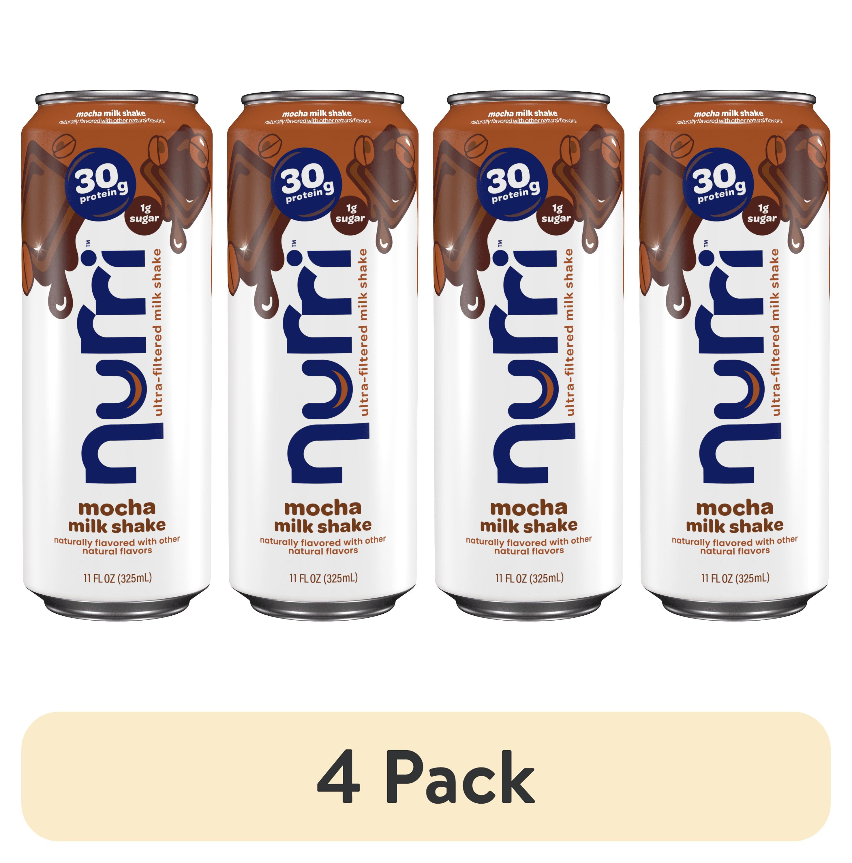 (4 pack) Nurri Ultra-Filtered Milkshake, 30g of Protein, Mocha, 11 fl oz Can