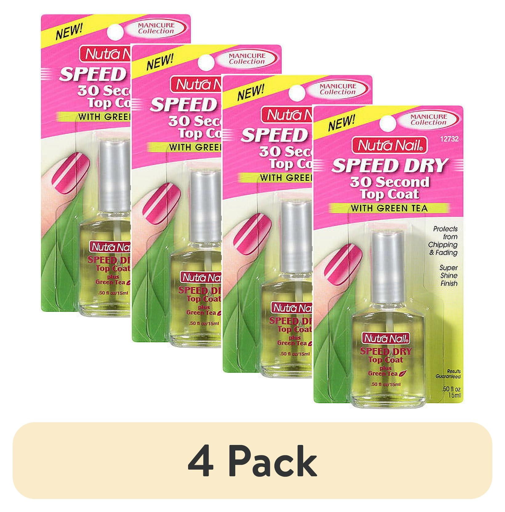 (4 pack) Nutra Nail Speed Dry 30 Second Top Coat with Green Tea Antioxidants 0.50 oz