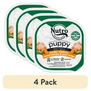 (4 pack) Nutro Natural Bites In Gravy Tender Chicken, Sweet Potato & Pea Wet Dog Food For Puppy, 3.5 Oz Tray