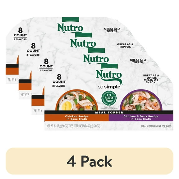 (4 pack) Nutro So Simple Chicken And Chicken & Duck Recipes Wet Dog Food, 2 Oz Trays, Variety Pack Of 8