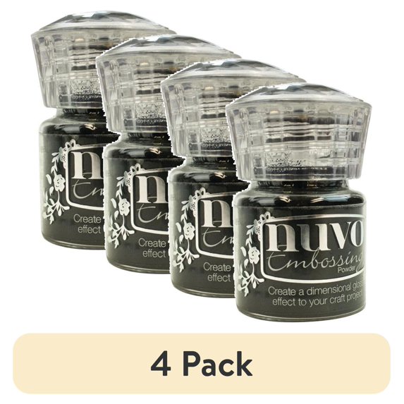 (4 pack) Nuvo Embossing Powder .74oz-Jet Black