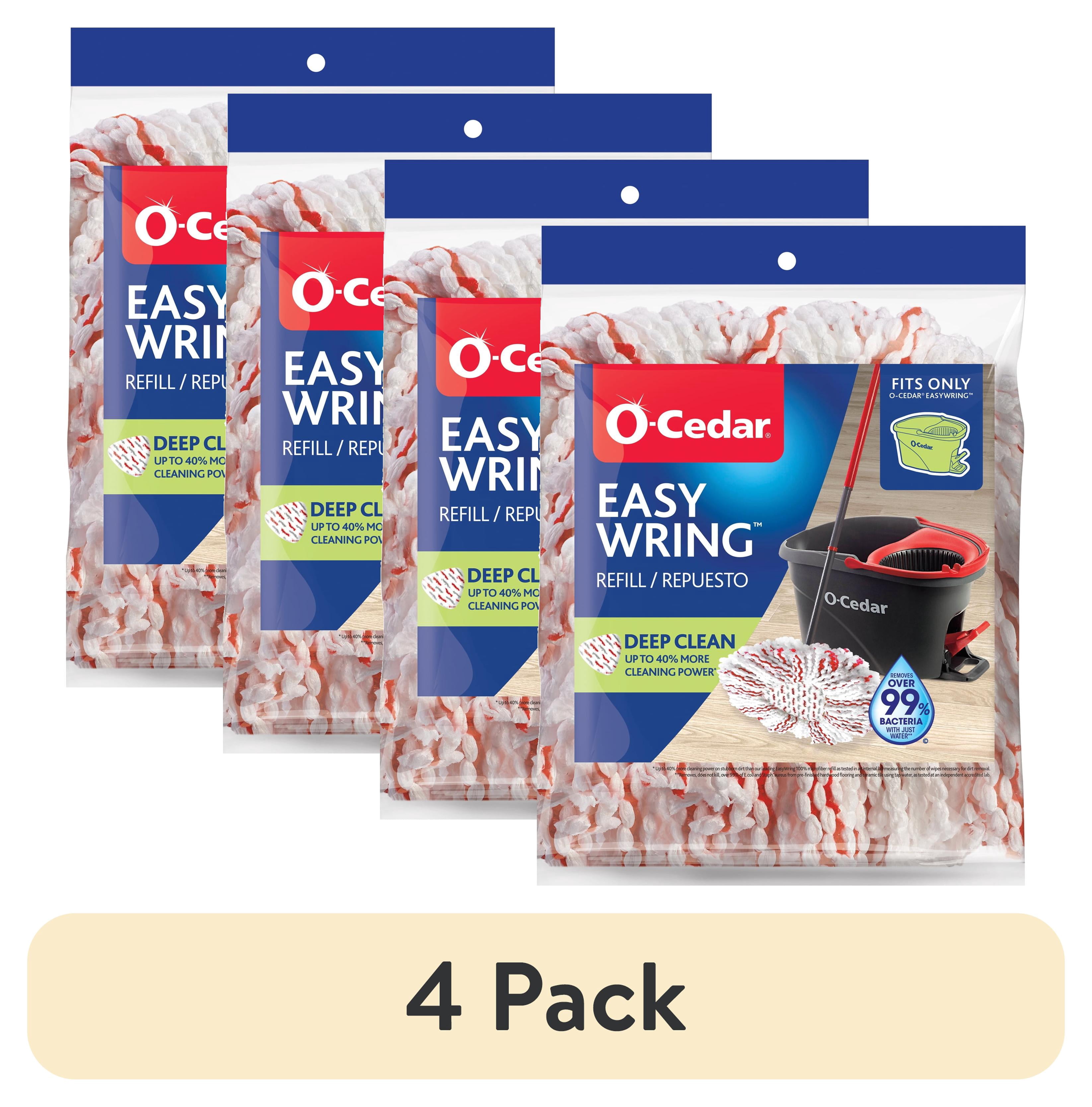 (4 pack) O-Cedar EasyWring™ Deep Clean Mop Head Replacement