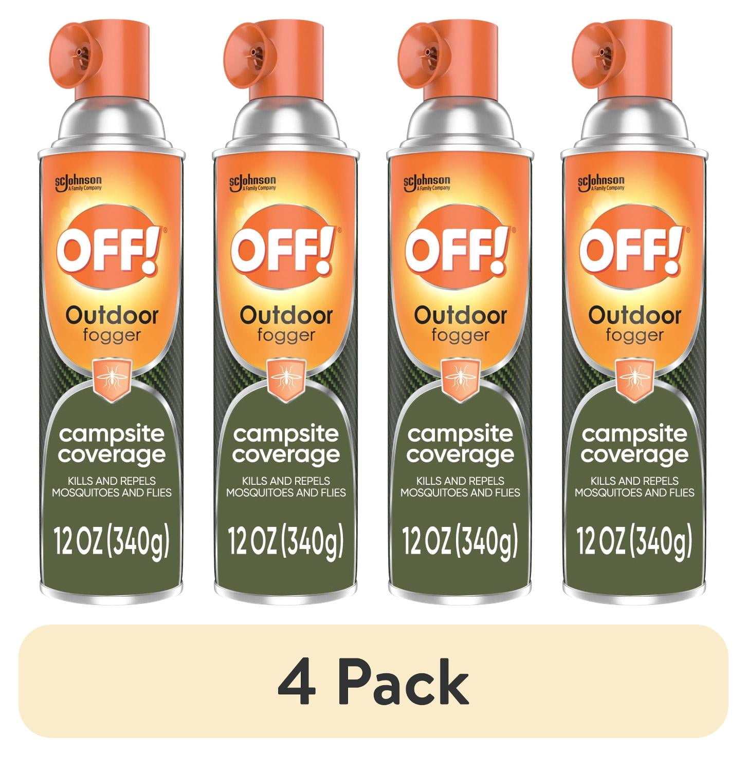 (4 pack) OFF! Outdoor Mosquito Fogger, Campsite Insecticide with up to 6 Hours of Protection, 12 oz
