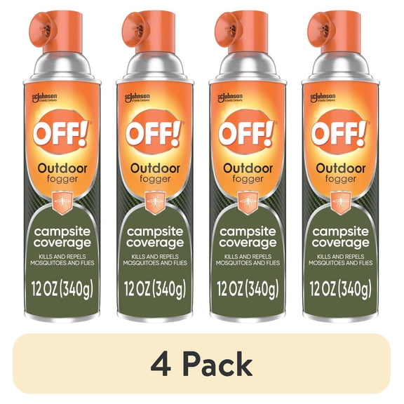 (4 pack) OFF! Outdoor Mosquito Fogger, Campsite Insecticide with up to 6 Hours of Protection, 12 oz