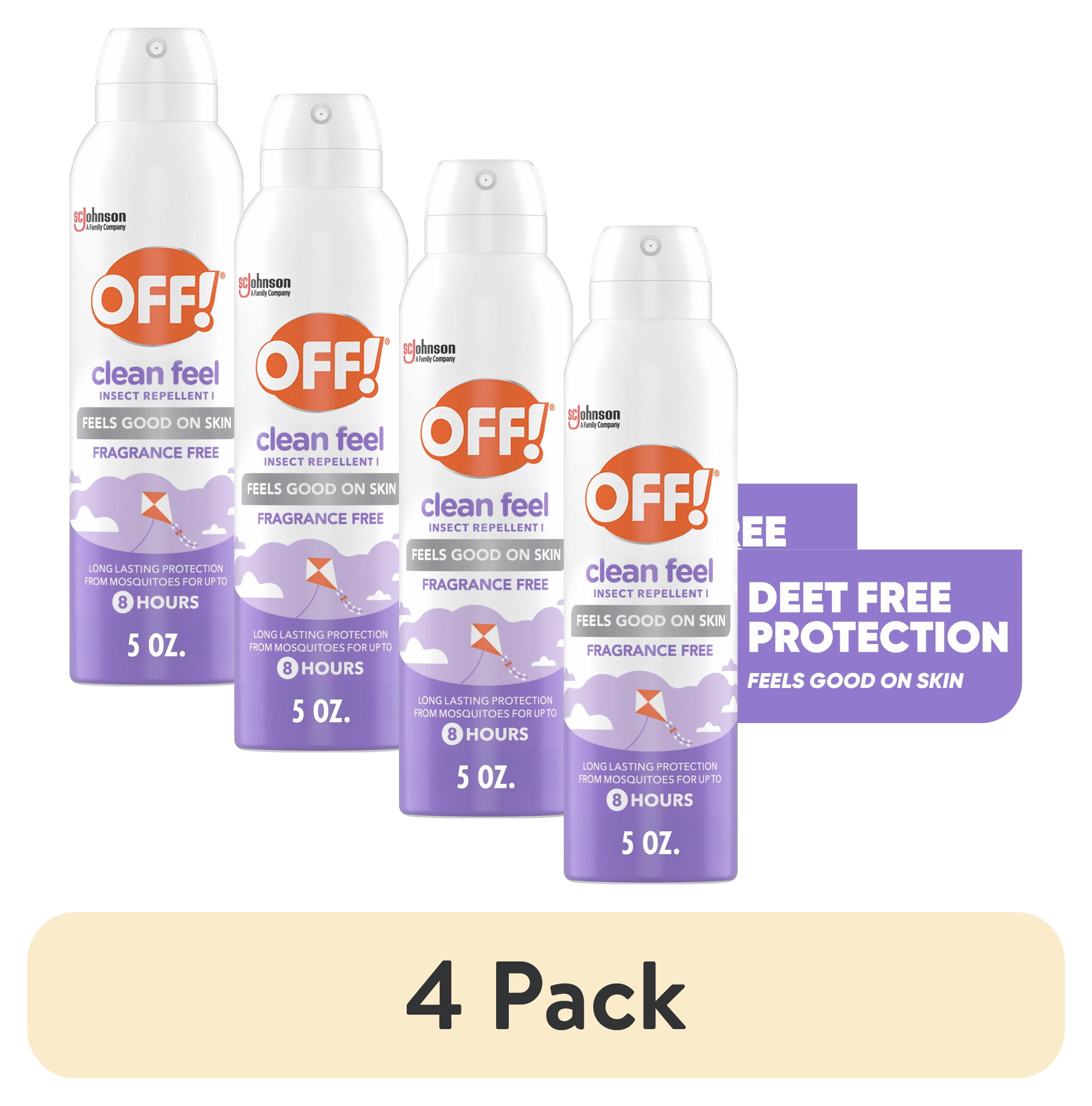 (4 pack) OFF! Clean Feel Picaridin Insect Repellent Aerosol, Mosquito & Bug Spray, 5 oz
