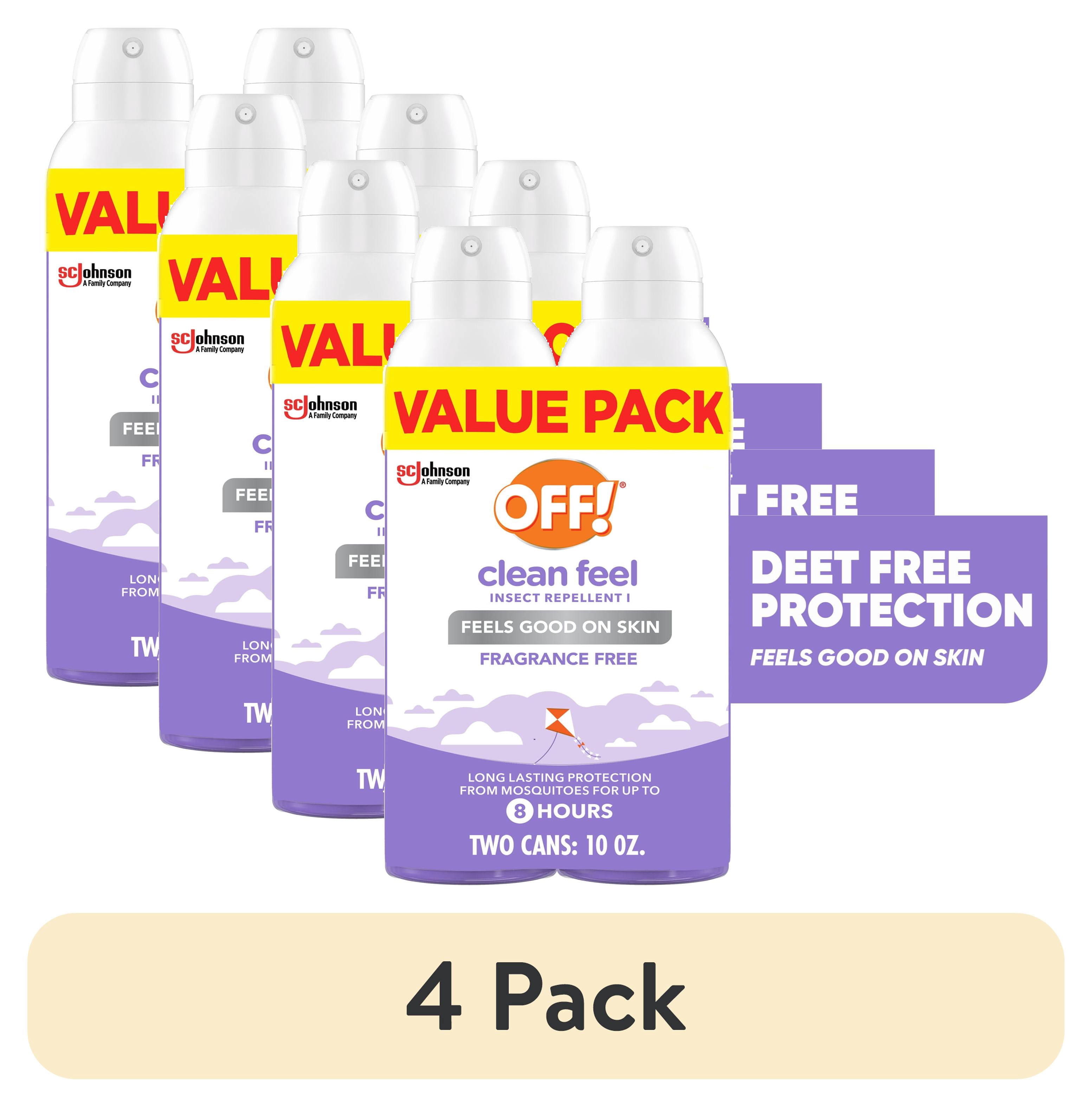 (4 pack) OFF! Clean Feel Picaridin Insect Repellent Spray Aerosol Value Pack, Tick, Mosquito Repellent, 2 Cans, 10 oz Total
