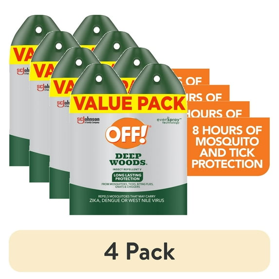 (4 pack) OFF! Deep Woods Insect Repellent V Mosquito & Bug Spray, 6 fl oz, 2 ct