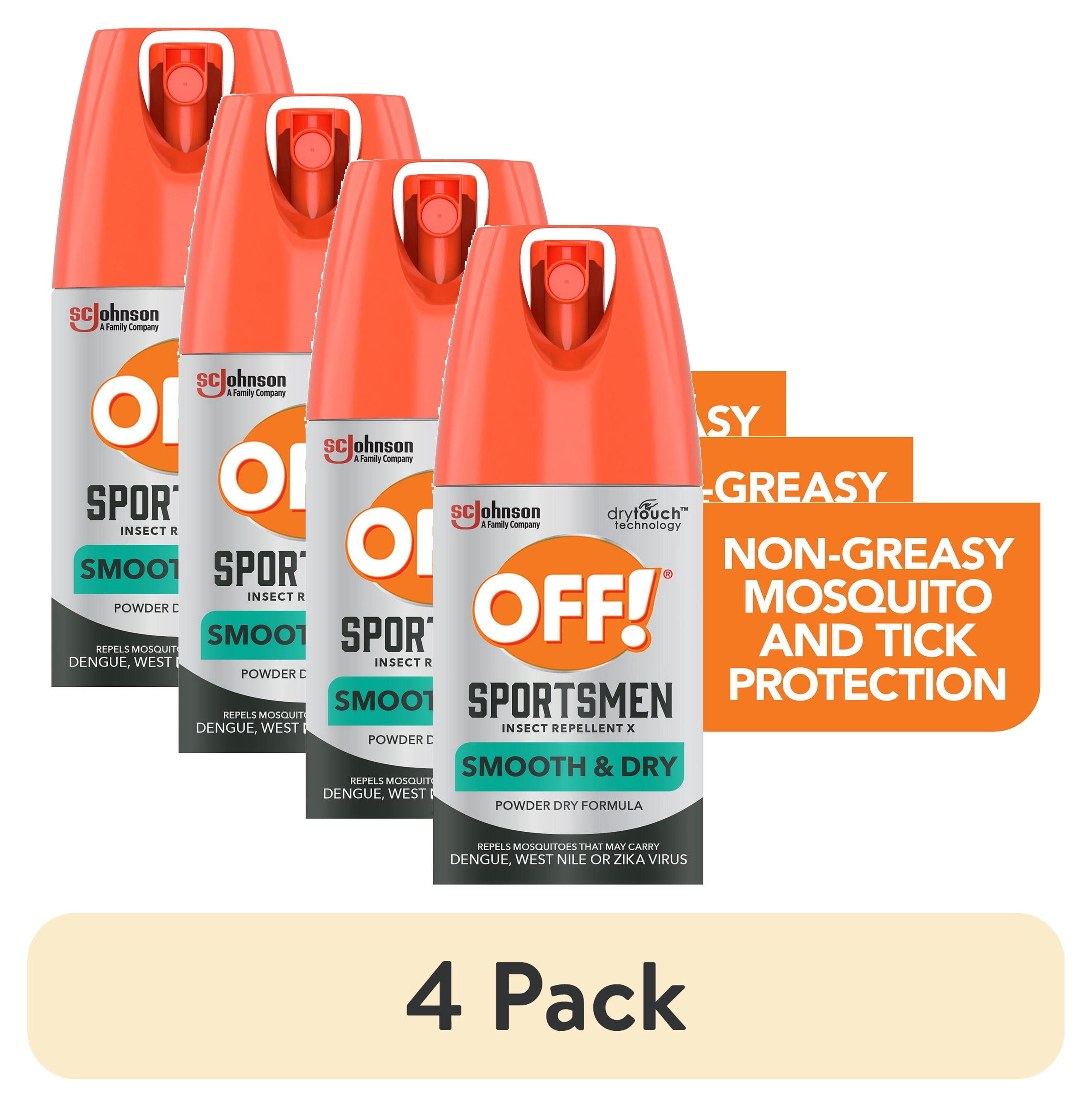 (4 pack) OFF! Sportsmen Insect Repellent X, Smooth & Dry Bug Repellent, 15% DEET Formula, 4 Ounces