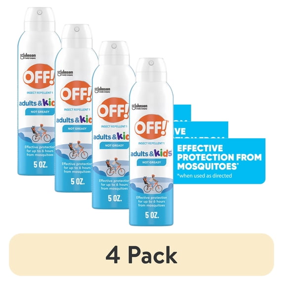 (4 pack) OFF! Insect Repellent Aerosol for Adults & Kids, Fragrance-Free Bug Spray for Everyday Protection from Mosquitoes, 5 oz