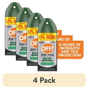 (4 pack) OFF! Sportsmen Deep Woods Insect Repellent 3, Sweat Resistant Mosquito & Bug Spray, 8 oz