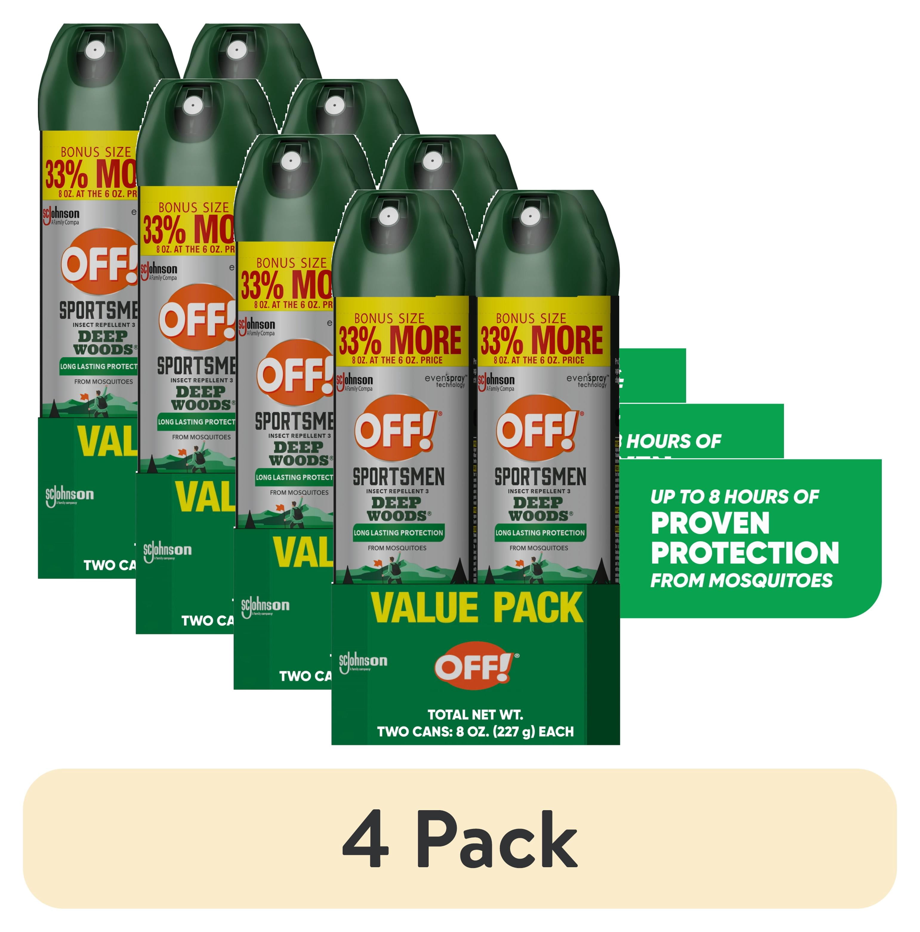 (4 pack) OFF! Sportsmen Deep Woods Insect Repellent 3, Bug Spray For Mosquito Protection, 16 Fluid Ounces, 2 Count
