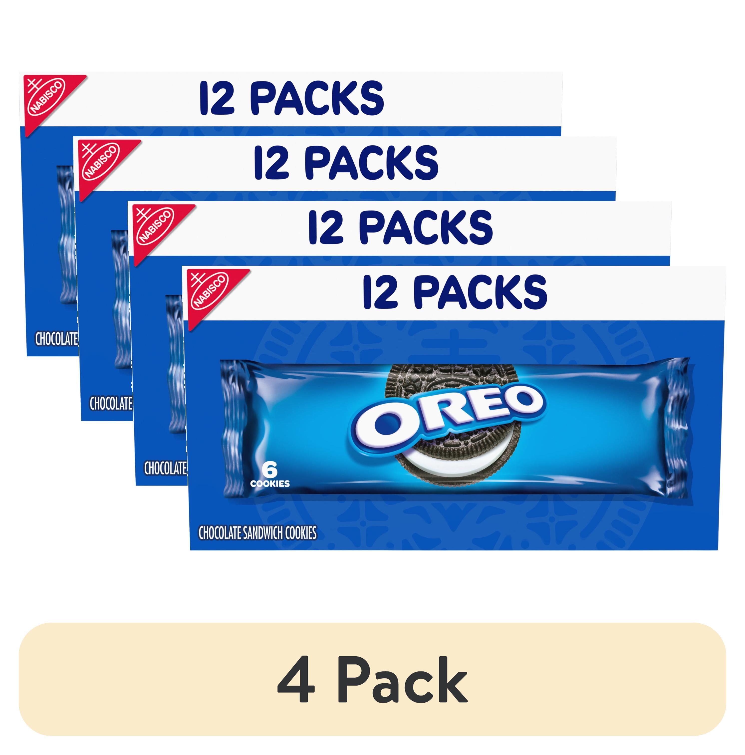 4 pack) OREO Chocolate Sandwich Cookies, 12 Snack Packs (6 Cookies
