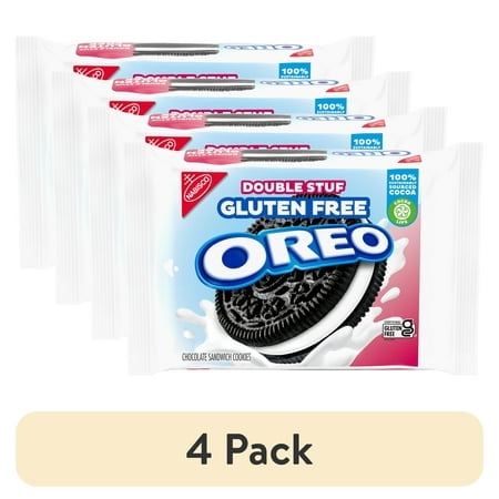 (4 pack) OREO Double Stuf Gluten Free Chocolate Sandwich Cookies, Gluten Free Cookies, 12.47 oz Packs