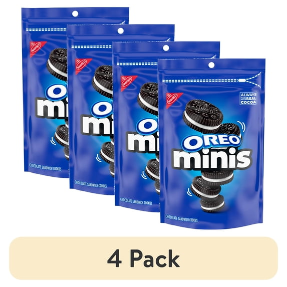 (4 pack) OREO Minis Chocolate Sandwich Cookies, 8 oz