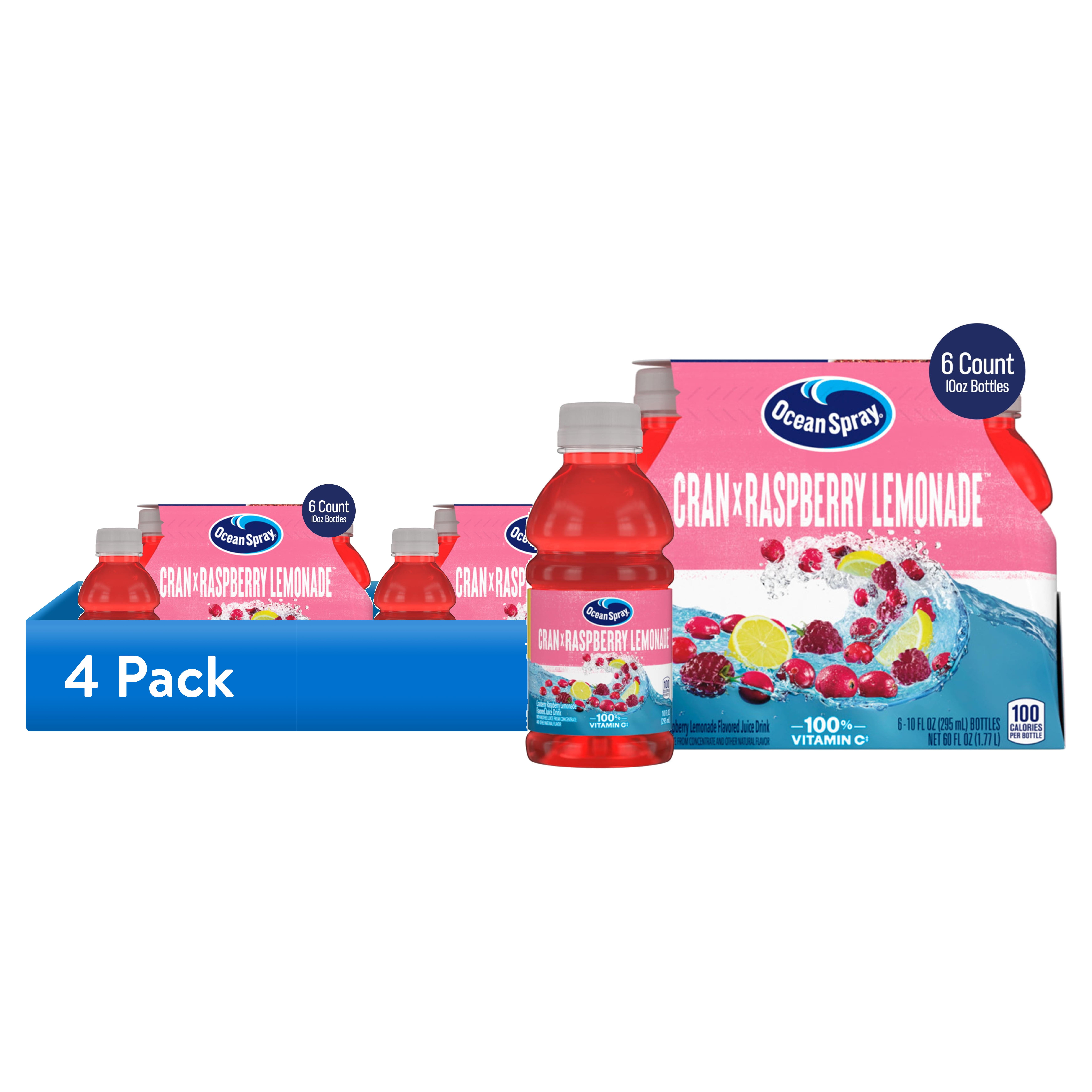 (4 pack) Ocean Spray® Cran-Raspberry Lemonade™ Cranberry Raspberry Lemonade Juice Drinks, 10 fl oz Bottles, 6 Count