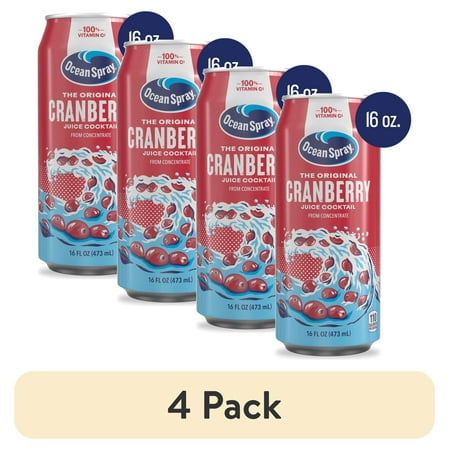 (4 pack) Ocean Spray® Cran Juice Cocktail 16oz Can