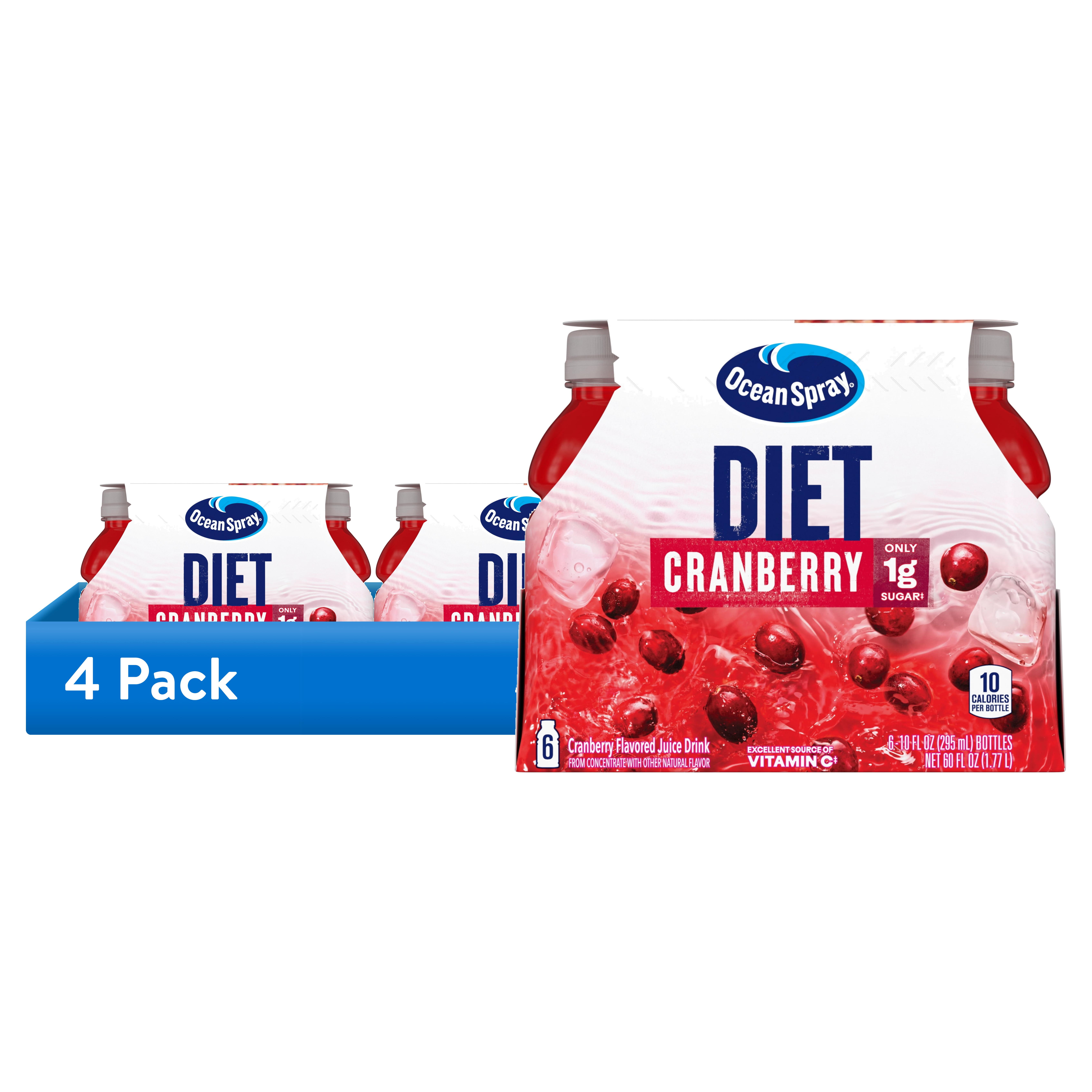 (4 pack) Ocean Spray® Diet Cranberry Juice Drinks, 10 fl oz Bottles, 6 Count