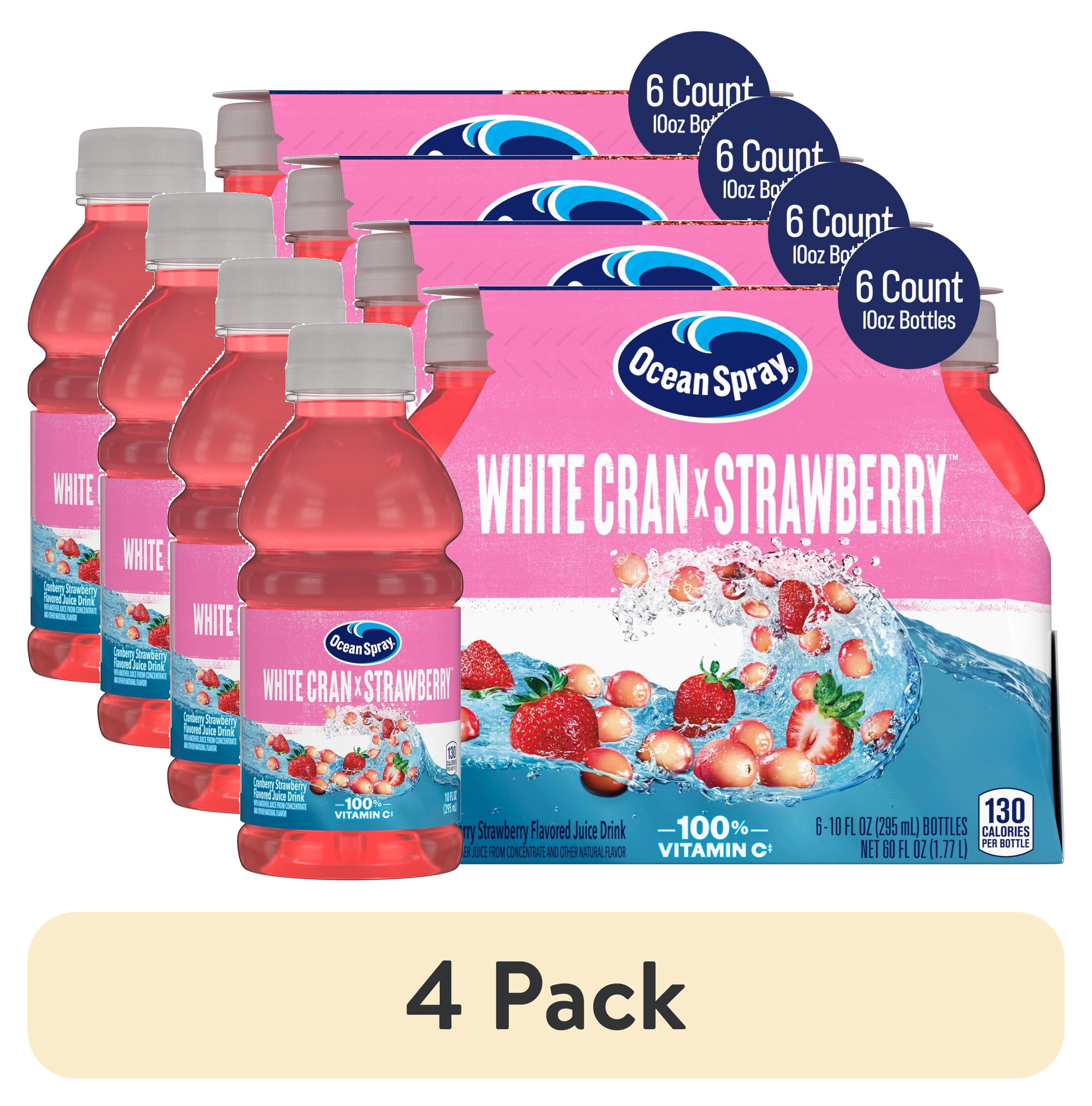 (4 pack) Ocean Spray® White Cranberry -Strawberry Juice Drink, 10 fl oz Bottle, 6 count