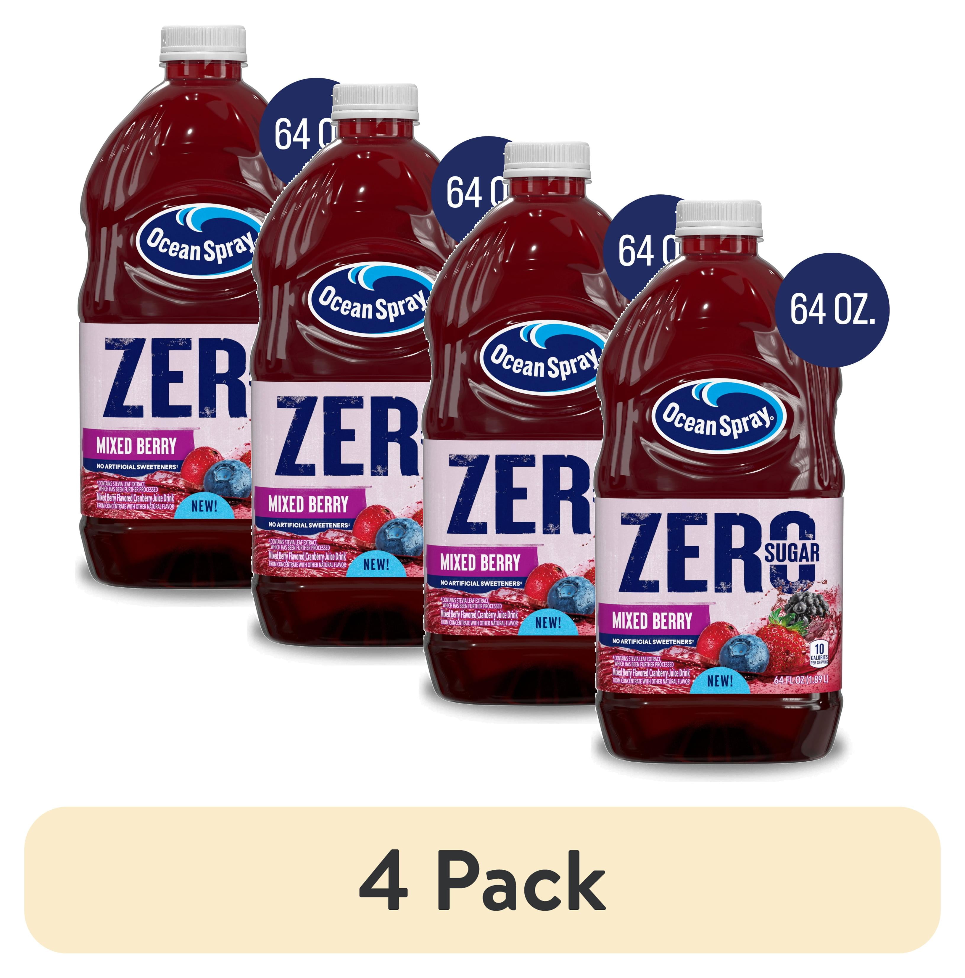 4 pack) Ocean Spray® ZERO Sugar Mixed Berry Juice Drink, 64 fl oz
