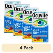 4 pack Ocuvite Adult 50 Plus Eye Vitamins, Minerals,Lutein, Zeaxanthin & Omega3 Softgels, 50Count