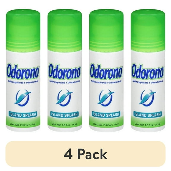 (4 pack) Odorono Island Splash Roll on Deodorant & Anti-Perspirant 2.5 oz