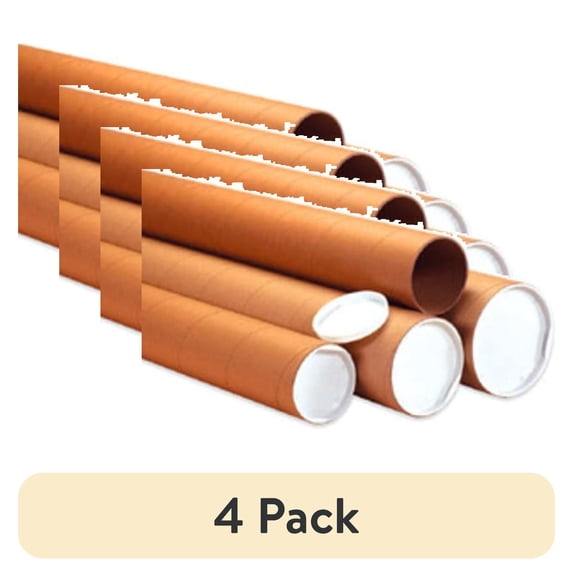 (4 pack) Office Depot® Brand Heavy-Duty Kraft Mailing Tubes, 4" x 24", 80% Recycled, Kraft, Pack Of 12