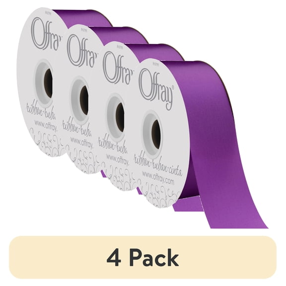 (4 pack) Offray 1.3125 inch purple seamaid ribbon, 21 ft.