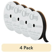 (4 pack) Offray Ribbon, Black 3/8 inch Metallic Ribbon for Wedding, Crafts, and Gifting, 9 feet , 1 Each