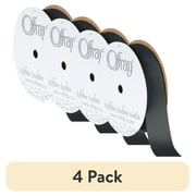 (4 pack) Offray Ribbon, Pewter Grey 7/8 inch Grosgrain Polyester Ribbon, 18 feet