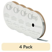 (4 pack) Offray Ribbon, Powder Blue 3/8 inch Metallic Ribbon, 9 feet